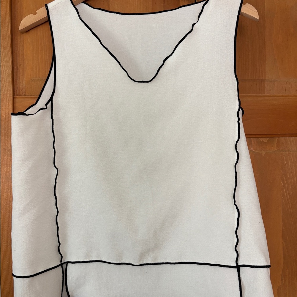 Zara White Camisole with Black Trim